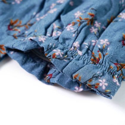 Детска рокля с дълъг ръкав, петролено, 128