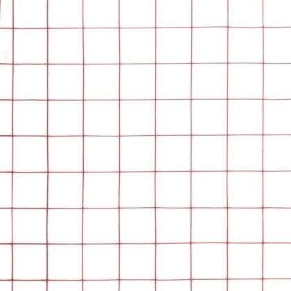 Кокошкарска мрежа, стомана с PVC покритие, 10x0,5 м, червена