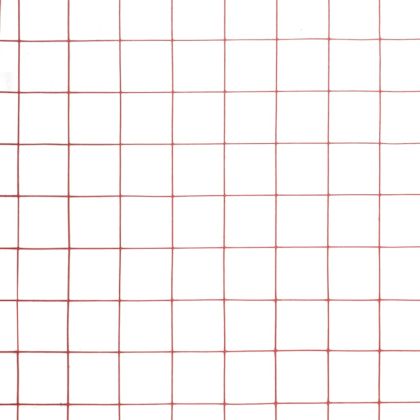 Кокошкарска мрежа, стомана с PVC покритие, 10x1,5 м, червена