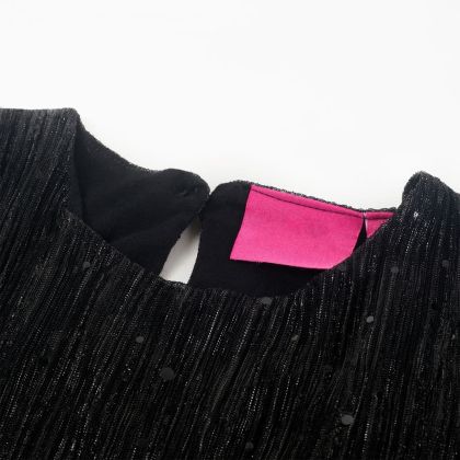 Детска рокля с дълъг ръкав, черна, 116