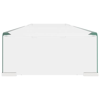 Стойка за телевизор/монитор, стъкло, прозрачна, 120x30x13 см