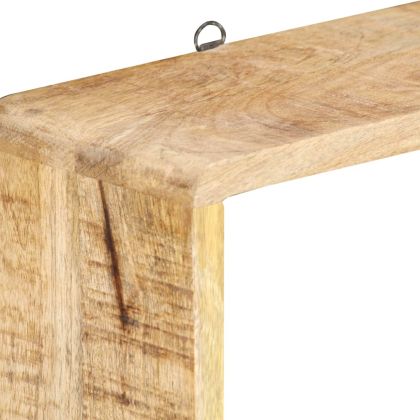 Кубични рафтове за стена, 3 части, мангово дърво масив