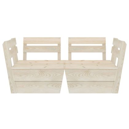 Градински 2-местен палетен диван, импрегниран смърч