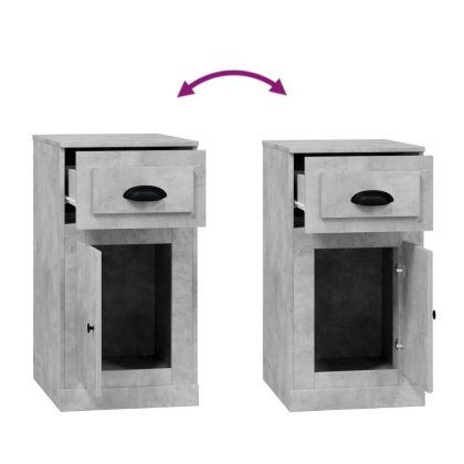 Страничен шкаф чекмедже бетонно сив 40x50x75 см инженерно дърво