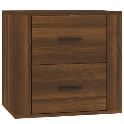 Нощно шкафче за стенен монтаж, кафяв дъб, 50x36x47 см