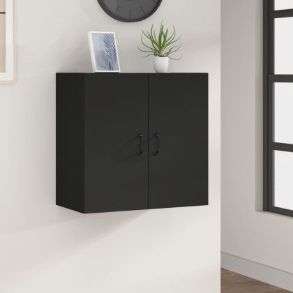 Стенен шкаф, черен, 60x31x60 см, инженерно дърво