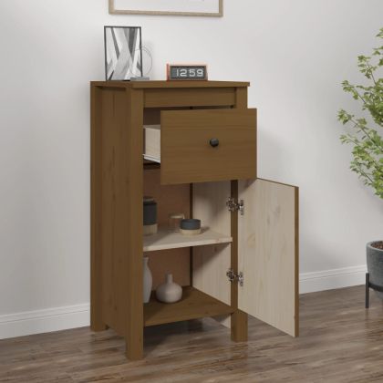 Сайдборд, меденокафяв, 40x35x80 см, бор масив