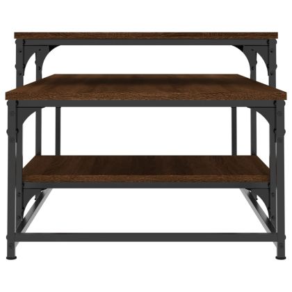 Кафе маса, кафяв дъб, 102x60x45 см, инженерно дърво