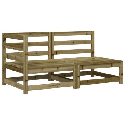 Градински диван с възглавници 2-местен, импрегниран бор