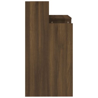 Бюро с LED осветление, Кафяв дъб, 97x45x90 см, инженерно дърво