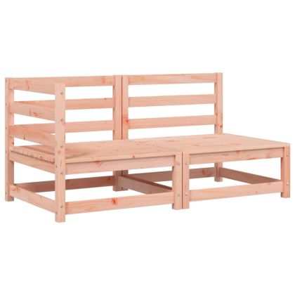 Градински диван с възглавници 2-местен, дугласко дърво масив