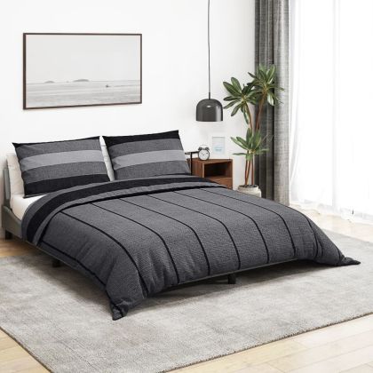 Комплект спално бельо, тъмносив, 200x200 см, памук