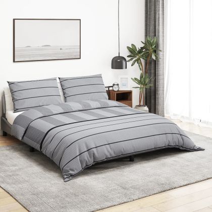 Комплект спално бельо, сив, 240x220 см, памук