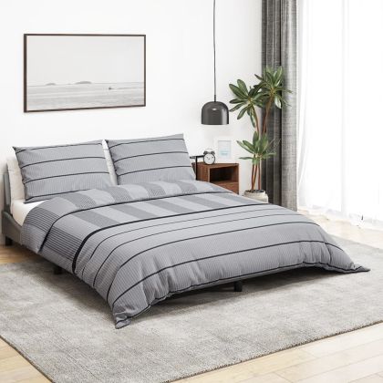 Комплект спално бельо, сив, 260x240 см, памук
