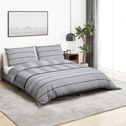 Комплект спално бельо, сив, 140x200 см, памук