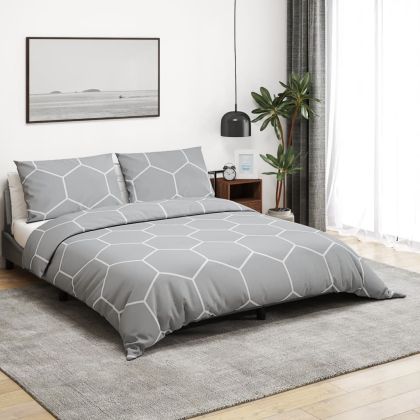 Комплект спално бельо, сив, 240x220 см, памук