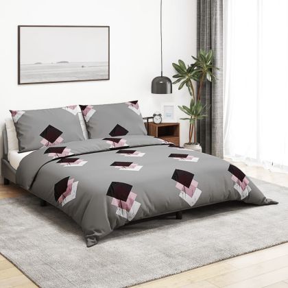 Комплект спално бельо, сив, 140x200 см, памук