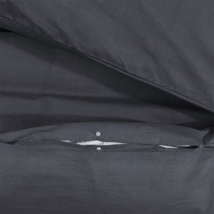 Комплект спално бельо, черно, 155x220 см, памук