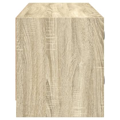 ТВ шкаф със стъклени врати, сонома дъб, 102x37x42 см