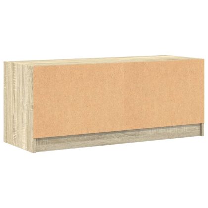 ТВ шкаф със стъклени врати, сонома дъб, 102x37x42 см