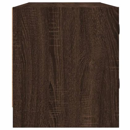 ТВ шкаф със стъклени врати, кафяв дъб, 102x37x42 см