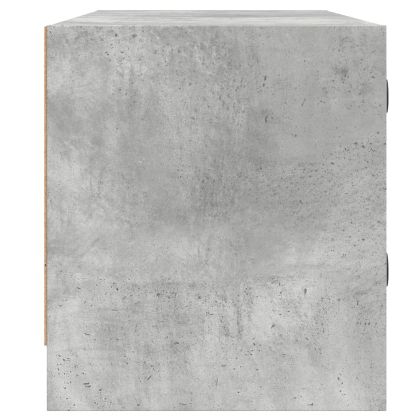 ТВ шкаф със стъклени врати, бетонно сив, 102x37x42 cm