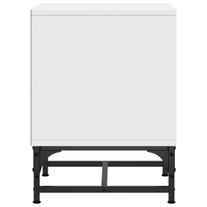 Нощни шкафчета със стъклени врати 2 бр бяло 35x37x50 см