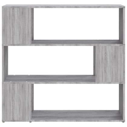 Библиотека/разделител за стая, сив сонома, 100x24x94 см