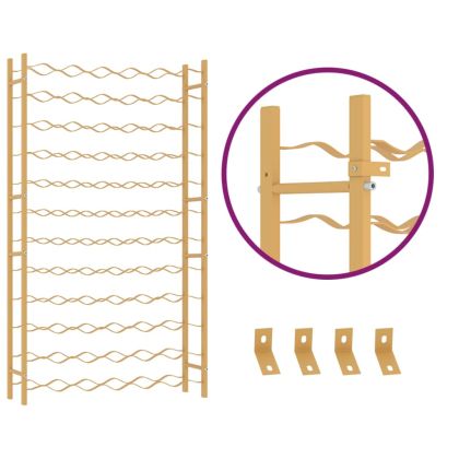 Стойка за вино за 72 бутилки, златиста, метална