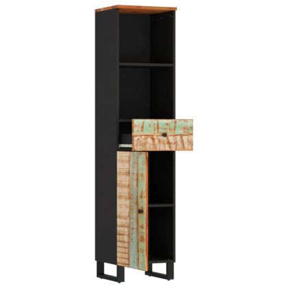 Шкаф за баня 38x33x160 см масивно регенерирано дърво