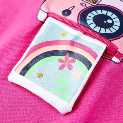 Детска тениска, тъмнорозова, 140