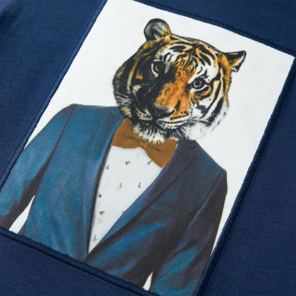 Детска тениска с къс ръкав, тъмносиня, 104