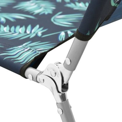 Сгъваем шезлонг, стомана и текстил, принт на листа