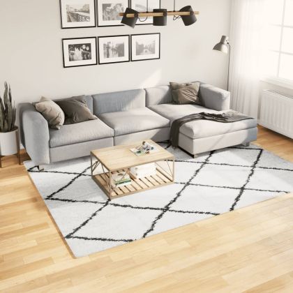 Шаги килим с дълъг косъм "PAMPLONA", кремаво-черен, 200x280 см