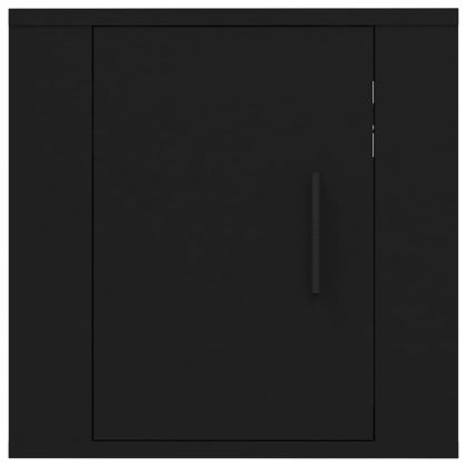 ТВ шкаф за стенен монтаж, черно, 40x34,5x40 см