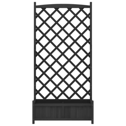 Кашпа с пергола, черно, масивна ела