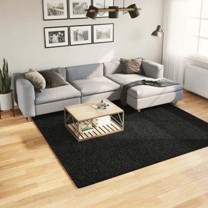 Шаги килим с дълъг косъм "PAMPLONA" модерен черен 240x240 см