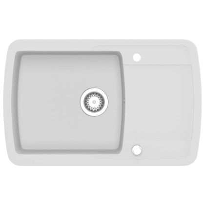 Гранитна кухненска мивка с едно корито, бяла