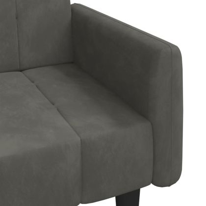 2-местно разтегателно канапе, тъмносиво, кадифе