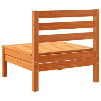 Градинско кресло без подлакътници, восъчнокафяв, бор масив