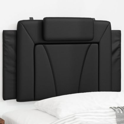 Мека табла за легло, черна, 90 см, изкуствена кожа