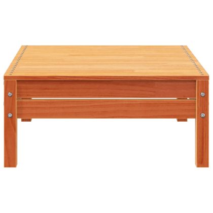 Градински диван с табуретка, 3-местен, восъчнокафяв, бор масив