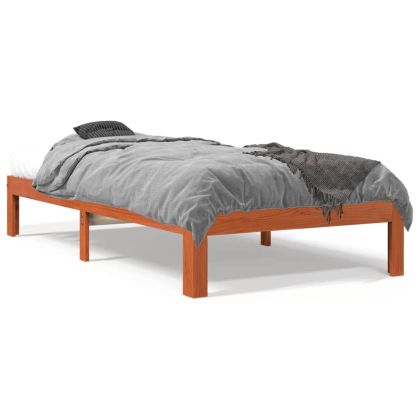 Рамка за легло без матрак, восъчнокафяво, 90x200 см, бор масив