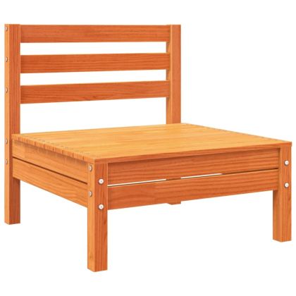 Градински диван, 3-местен, восъчнокафяв, бор масив