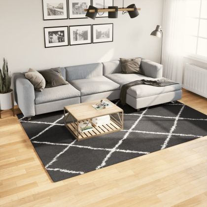 Шаги килим с дълъг косъм "PAMPLONA", черно-кремав, 200x280 см