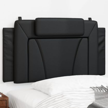 Мека табла за легло, черна, 100 см, изкуствена кожа