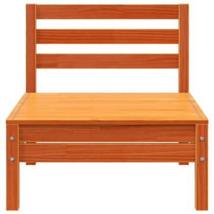 Градински дивани без подлакътници 4 бр восъчнокафяв дърво масив