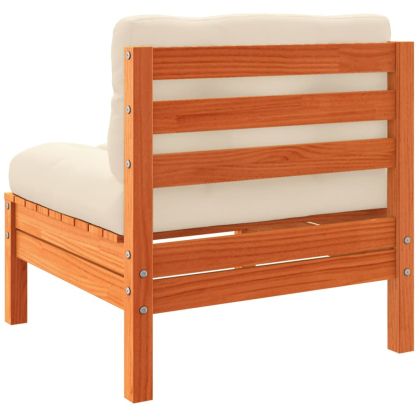 Външни кресла без подлакътници с възглавници 2 бр восъчнокафяв