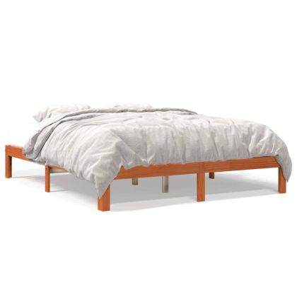 Рамка за легло без матрак, восъчнокафяв, 180x200 см, бор масив