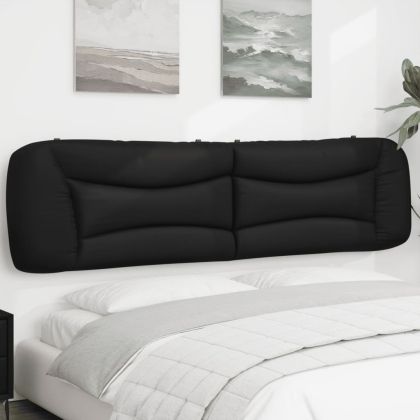 Мека табла за легло, черна, 200 см, изкуствена кожа